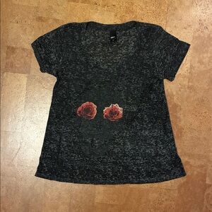 Obey Skull and Roses Black Marled T-Shirt